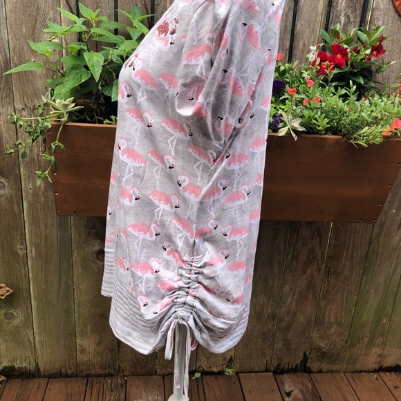 Onque Casual Flamingo T Shirt Size Large   A128 - Picture 3 of 5